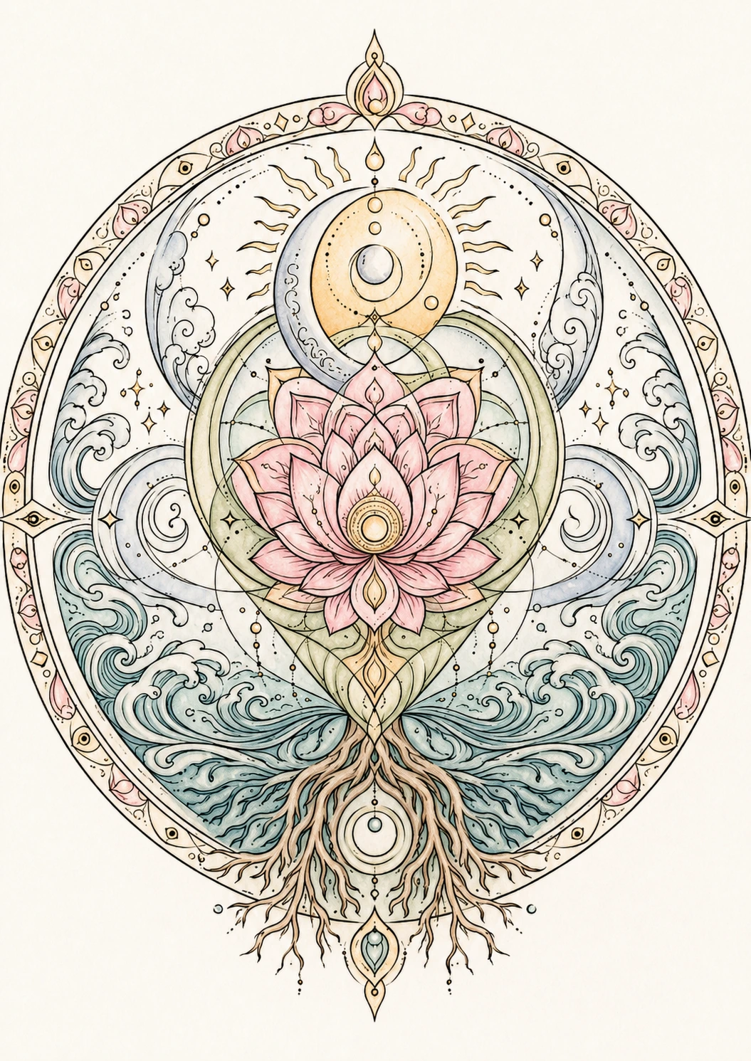 One softly colored interpretation of the First Emblem